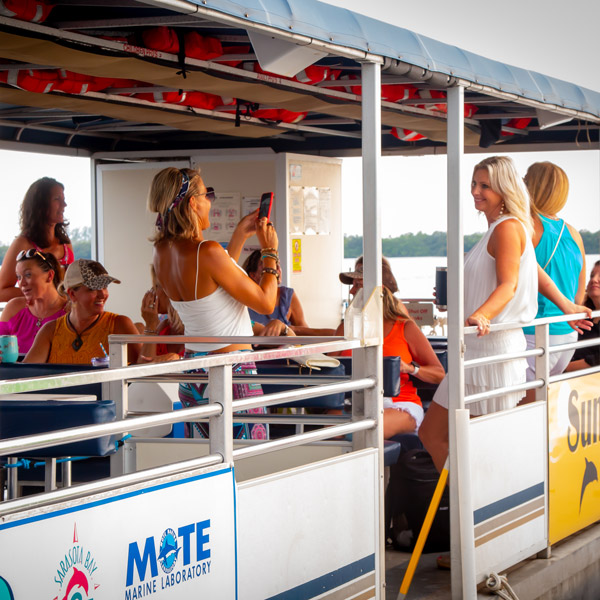 Taking pictures and having fun on boat deck