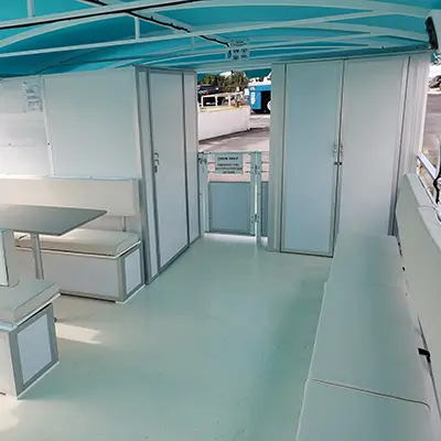 Charter boat restroom exterior view